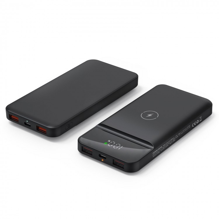ÜZÜMLÜ 10.000 MAH SİYAH WIRELESS POWERBANK ÜZÜMLÜ 10.000 MAH SİYAH WIRELESS POWERBANK