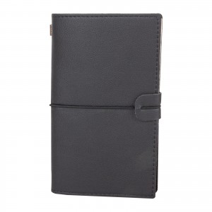 KUĞULU SİYAH TARİHSİZ DEFTER (11,5X20 CM)