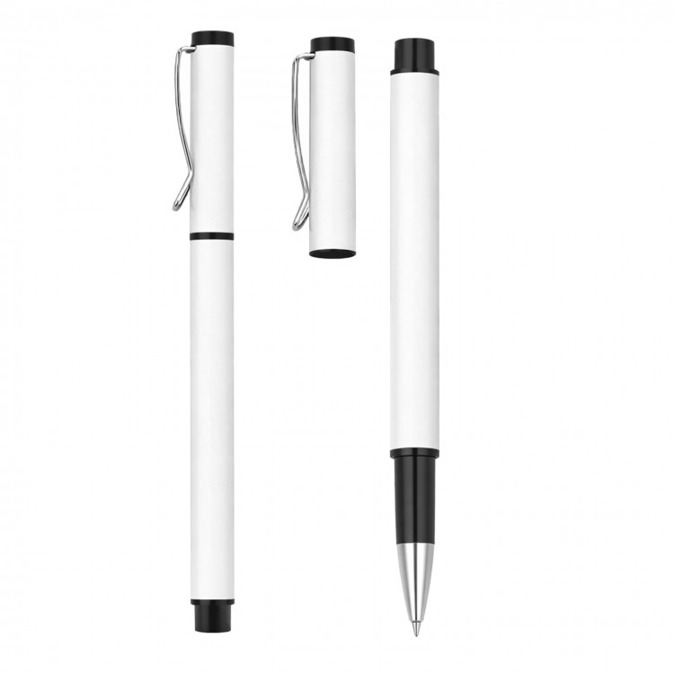 YAPRAKLI BEYAZ ROLLER KALEM