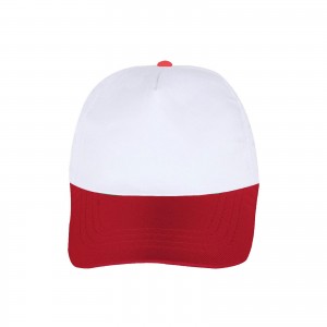PAPATYA BEYAZ-KIRMIZI POLYESTER ŞAPKA PAPATYA BEYAZ-KIRMIZI POLYESTER ŞAPKA